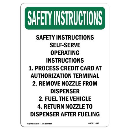 SIGNMISSION OSHA INSTRUCTIONS Sign, Self-Serve Operating Instructions, 10in X 7in Alum, 7" W, 10" L, Portrait OS-SI-A-710-V-11486